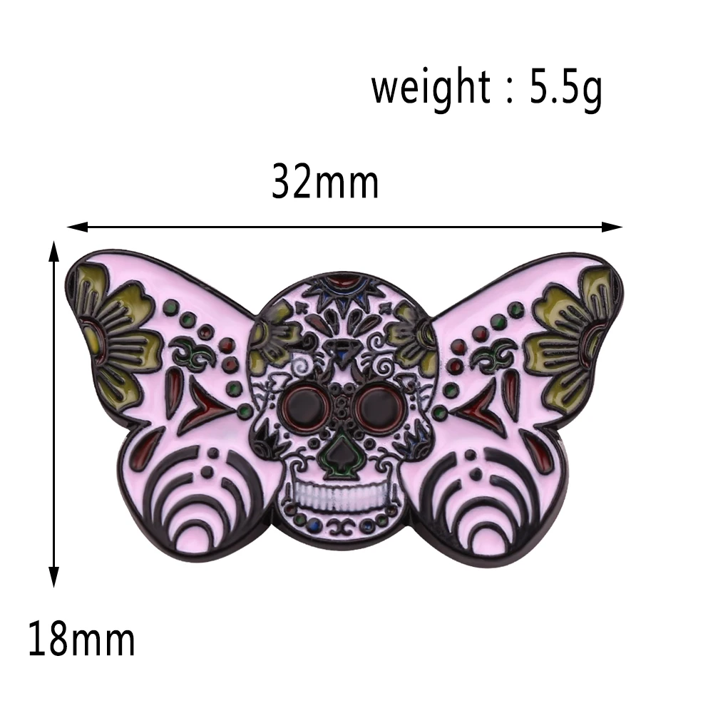 Красивый сад тематическая Бабочка Эмаль Булавка череп арт значок Забавный