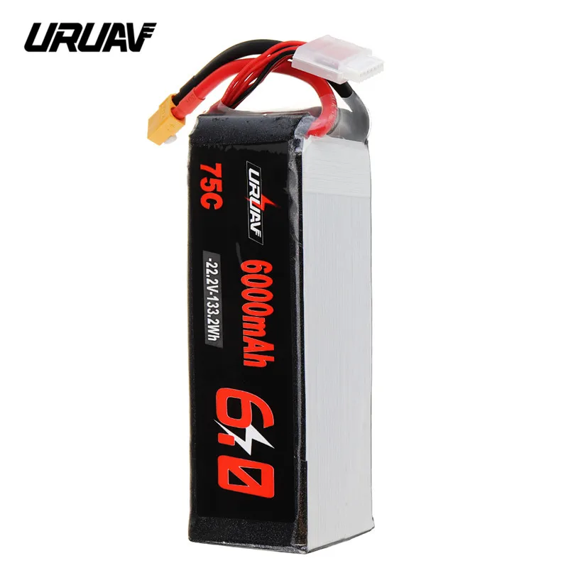 Оригинальный URUAV 22 2 V 6000 мА/ч 75C 6S Lipo Батарея XT60 разъем для 600 700 800 RC вертолет DIY