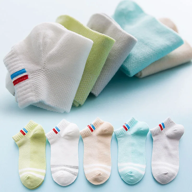 5 пар/лот детские носки короткие для мальчиков и девочек с милым дизайном