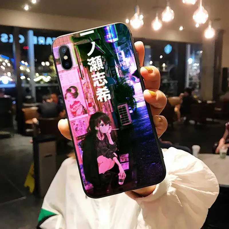 

Vaporwave Glitch Anime art deisgn high quality Phone Case funda for iPhone 11 12 pro XS MAX 8 7 6 6S Plus X 5S SE 2020 XR