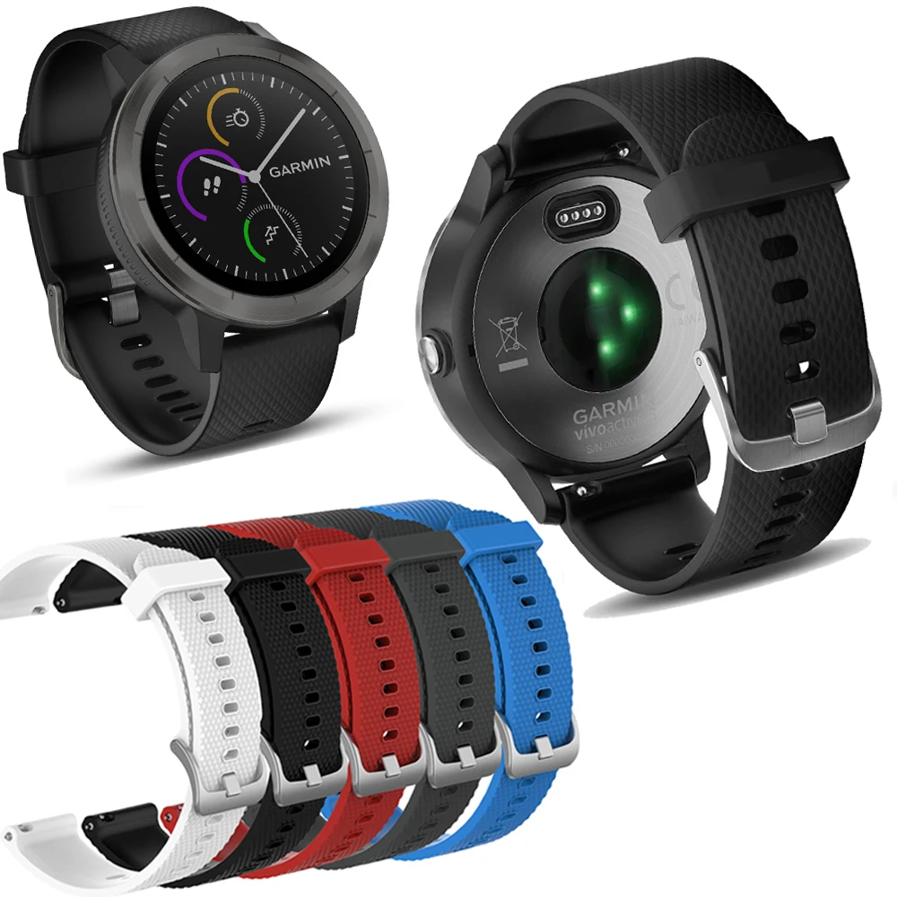 Сменный ремешок Duszake для Garmin Vivoactive3 /Vivomove HR силиконовый на запястье браслет Vivoactive 3