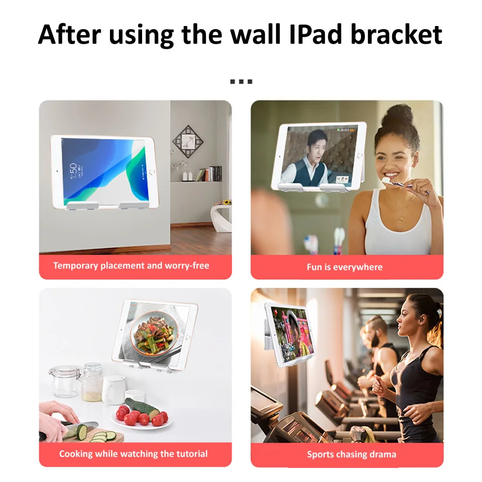 Алюминиевый настенный держатель для телефона и планшета Складная регулируемая