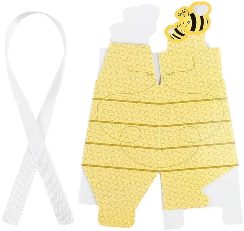 30 шт./лот коробка для конфет в виде пчелы с галстуком-бабочкой детского Крещения