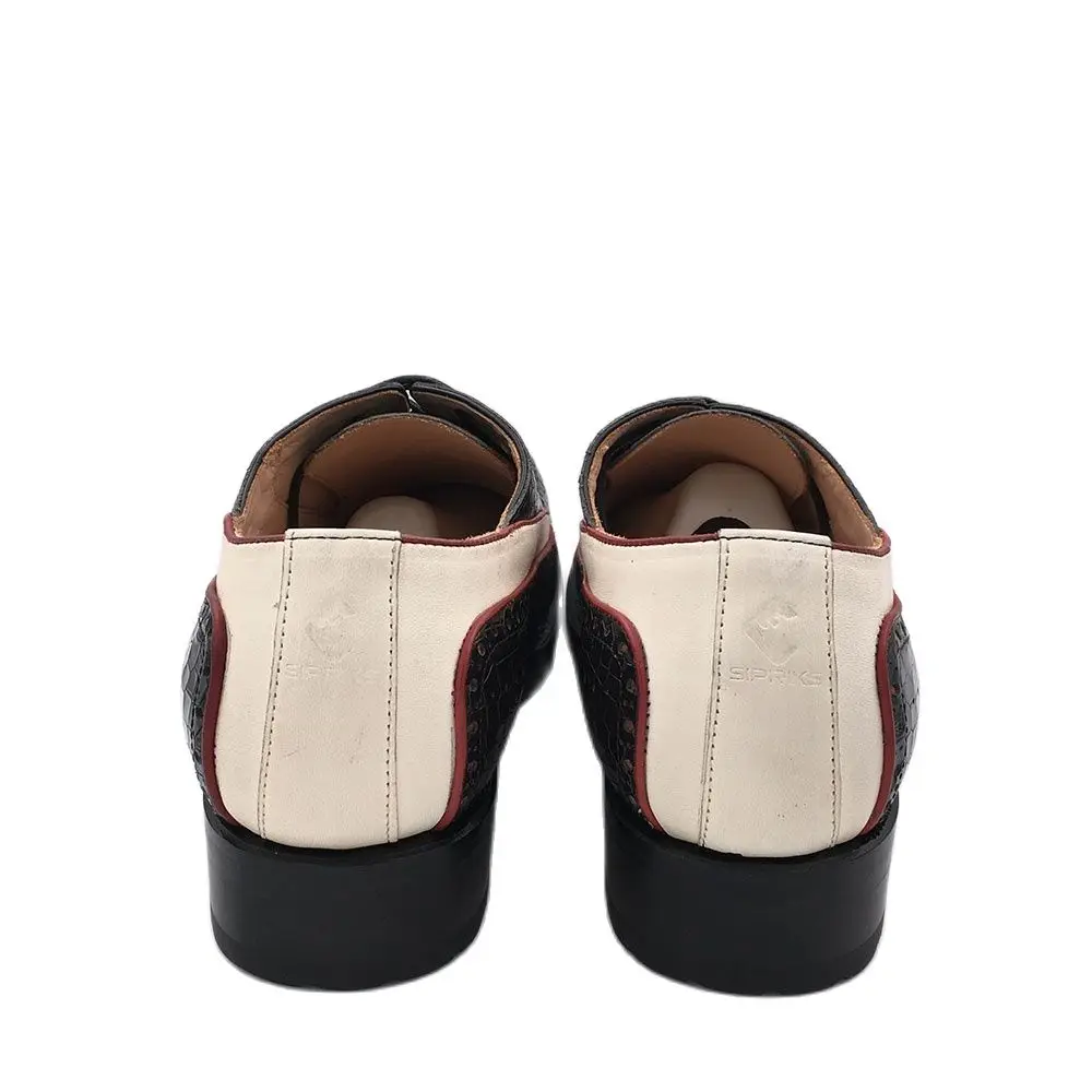 Мужские туфли на шнуровке Sipriks черные белые деловые Костюмные Goodyear повседневная