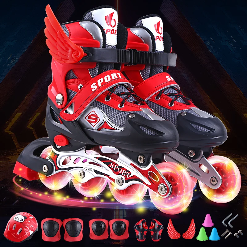 Роликовые коньки Детский костюм для катания на роликах можно отрегулировать |