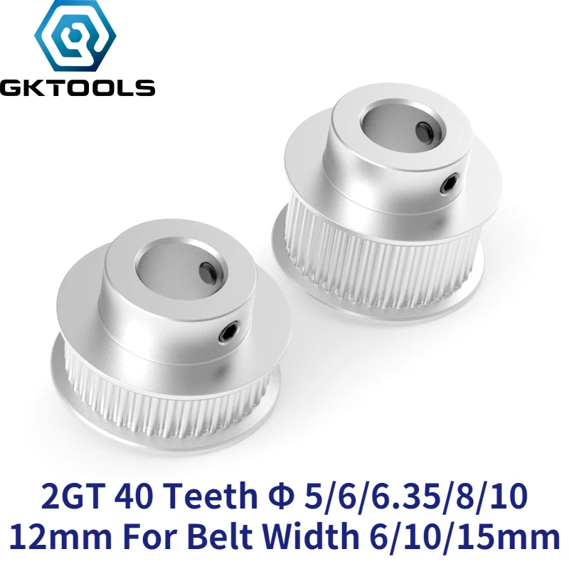 GKTOOLS GT2 Timing Pulley 2GT 40 Tooth Teeth Bore 5/6/6.35/8/10/12mm Synchronous Wheels Width 6/9/10mm Belt 3D Printer Parts |