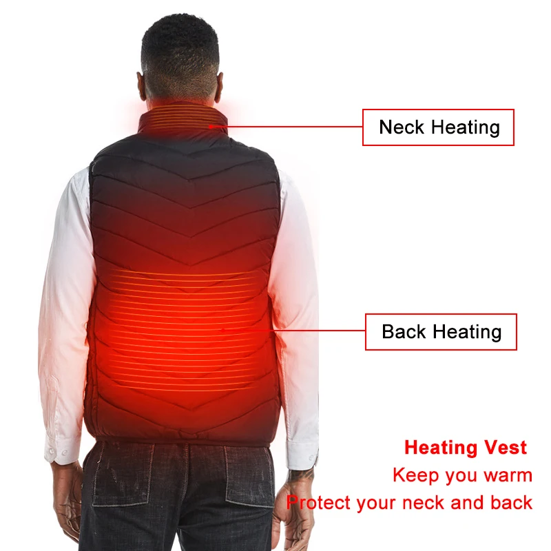 Унисекс куртки с подогревом без рукавов Мужская зимняя теплая куртка Флисовая