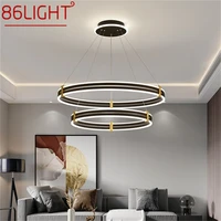 86light nordic pendant lights modern black luxury round led lamp fixture for home decoration