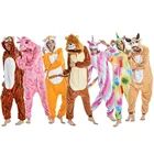 Тигровая Пижама, Детские кигуруми с животными, пижамные комплекты для мальчиков и девочек, семейная одежда, зимняя комбинезон, семейная Пижама, комбинезоны с лисьим оленем