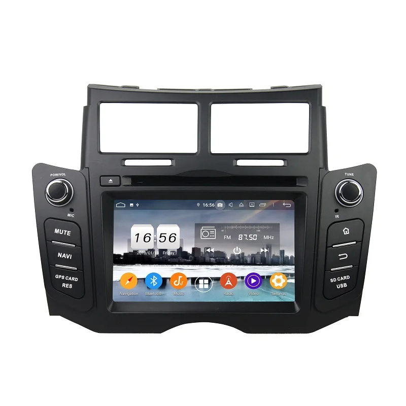 6 2 &quotAndroid 9 0 PX6 Автомобильный DVD плеер для Toyota YARIS 2005 2011 стерео ядро мультимедийный