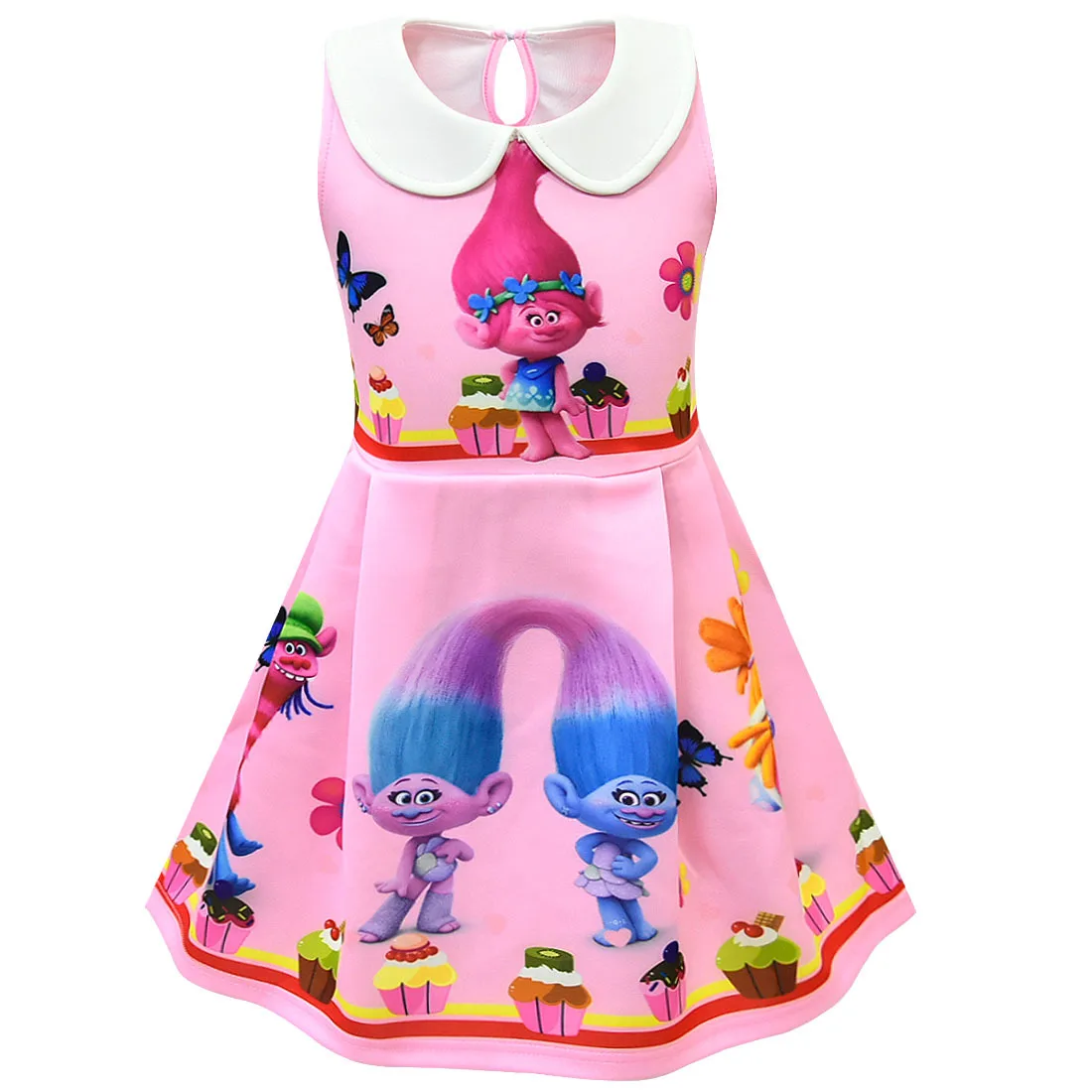 Платье-тролль детская одежда летние платья для девочек Детский костюм платье