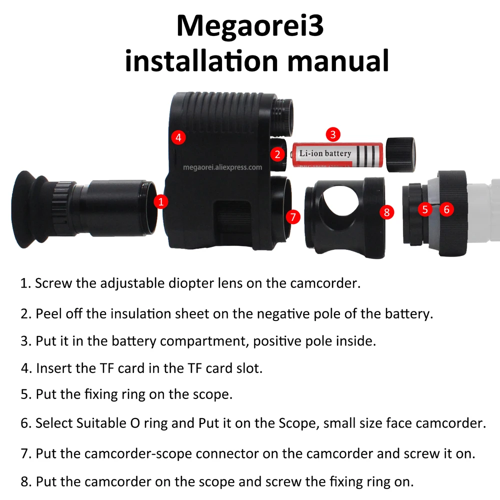 Охотничий прицел Megaorei 3 встроенный ИК-прицел с функцией ночного видения | Спорт и