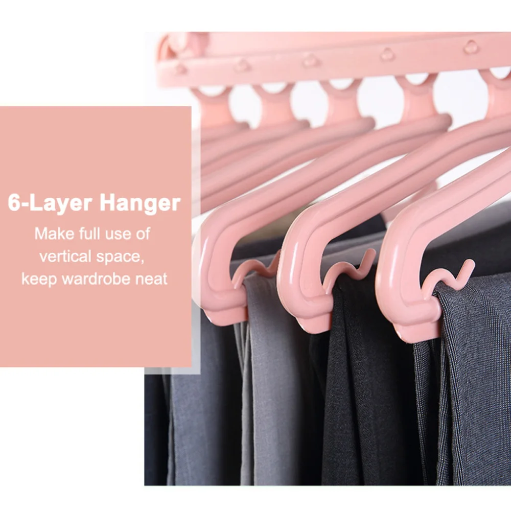

Pants Hangers Non Slip S-Shaped Multifunction 6 Holes Hangers Space Saver for Jeans Scarf Tie Clothes Closet Storage Organizer
