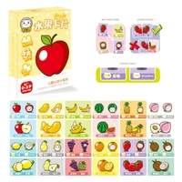 48pcsset cartoon animal fruit pairing english chinese cards baby learning toy