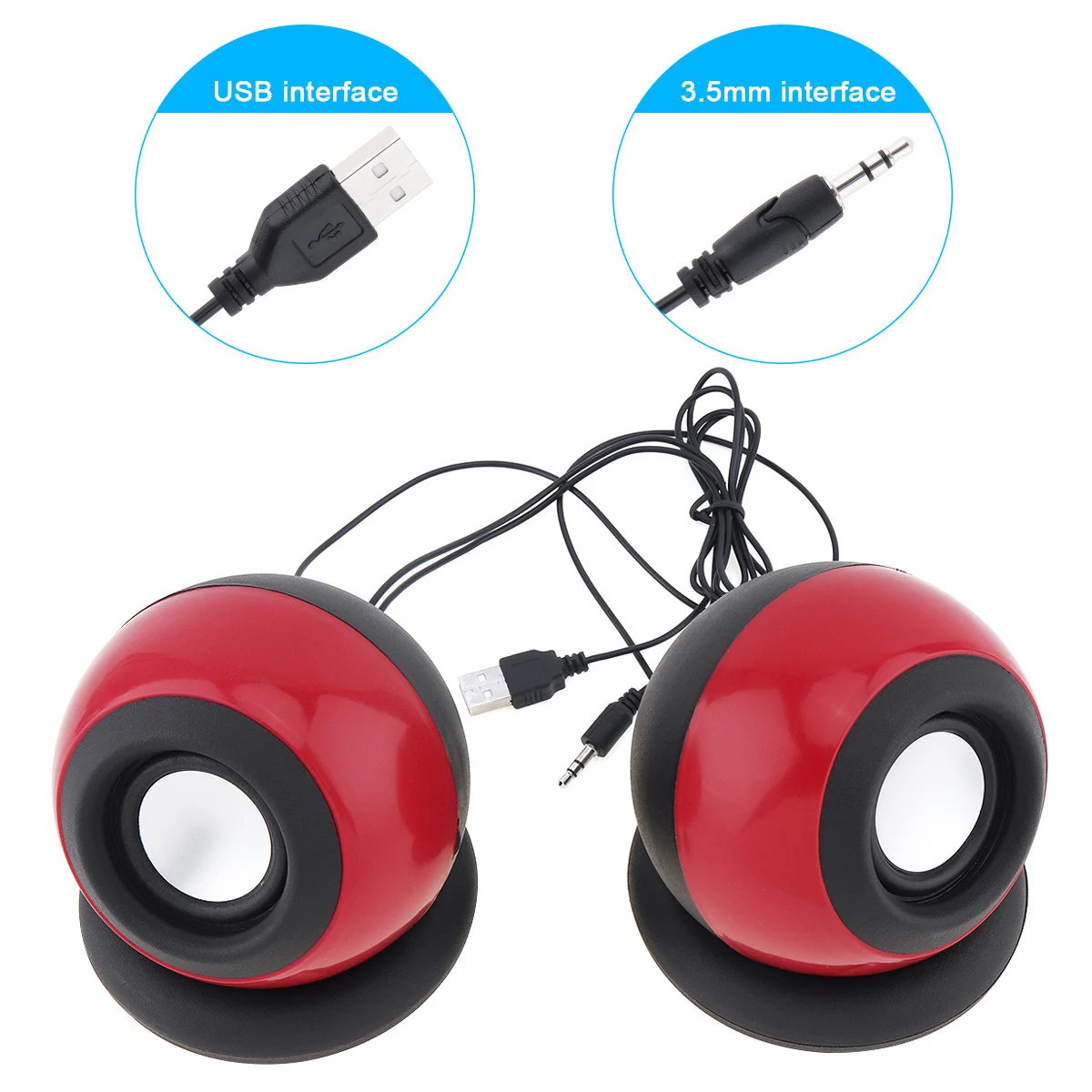 

5W Mini USB 2.0 Desktop Combination Speaker 3.5mm Stereo Jack USB Power Supply for Home Office PC Laptop Computer Mobile Phone