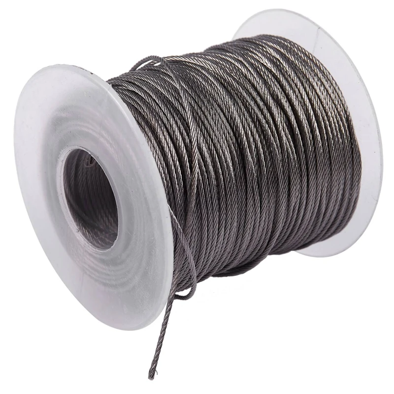 100 шт. 1 мм стальной трос алюминиевые наконечники серебристые и подъемный