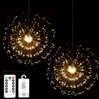 Подвесной светильник в виде фейерверка, 198 светодиодный, гирлянсветильник в виде фейерверка с питанием от батарейки