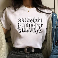 new fashion letter printed 2021 new spring and summer printing lovely cartoon comfortable cotton short sleeved