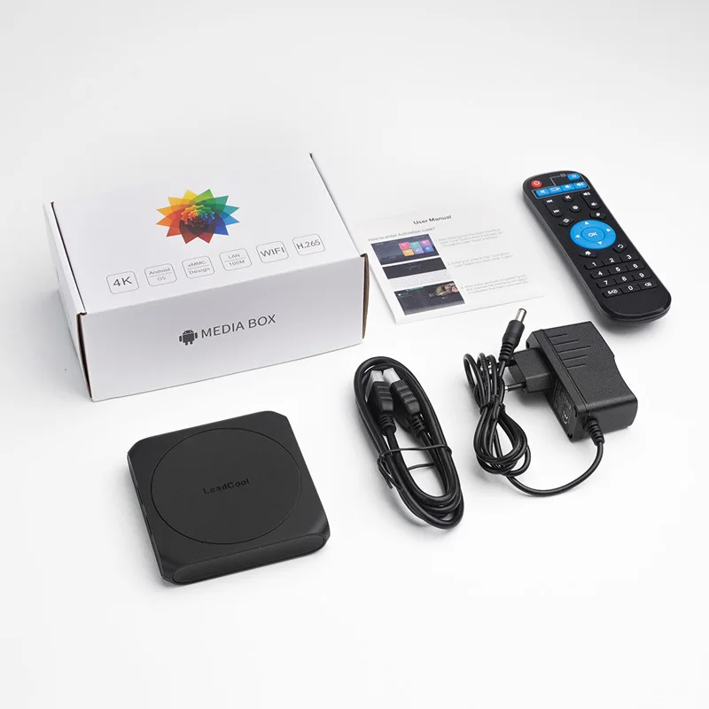 Leadcool Android 7 1 ТВ коробка ГБ 8 Amlogic S905W 4 ядра 2 ГГц Wi-Fi Media Player Smart Декодер каналов