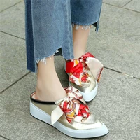 2022 fashion sneakers women genuine leather wedges slippers female pointed toe roman sandals summer platform pumps rivets shoes