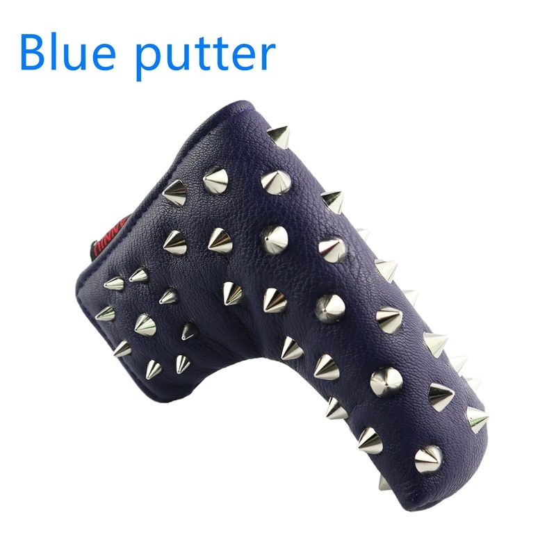NRC Golf Head Covers Hybrid Woods Putter Чехлы для клюшек для гольфа красные синие заклепки - Цвет: Blue putter