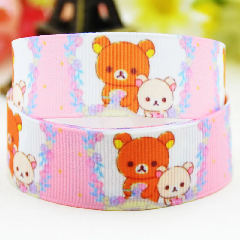 7/"(22 мм) Rilakkuma печатные корсажные ленты вечерние атласные ленты для украшения X-02089 OEM 10 ярдов