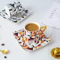 nordic luxury modern ceramic coffee cup saucer set home creativity design mugs coffee cups saucer porcelain tasse mug bc50byd