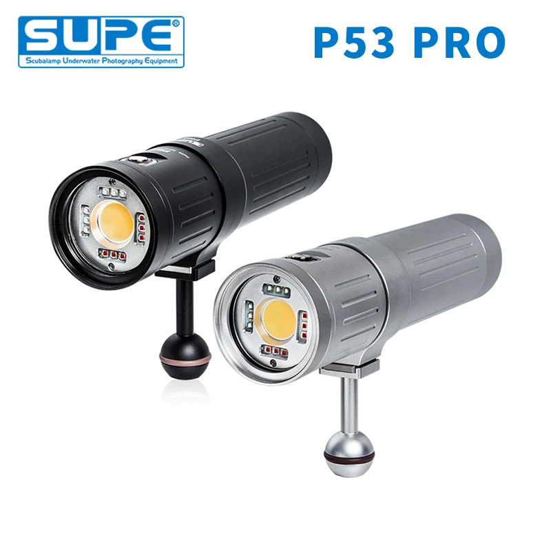 SUPE Scubalamp P53 PRO 5000 люмен белый красный синий розовый стробоскоп подводный стробоскоп свет фотография фокус свет подводный фонарик