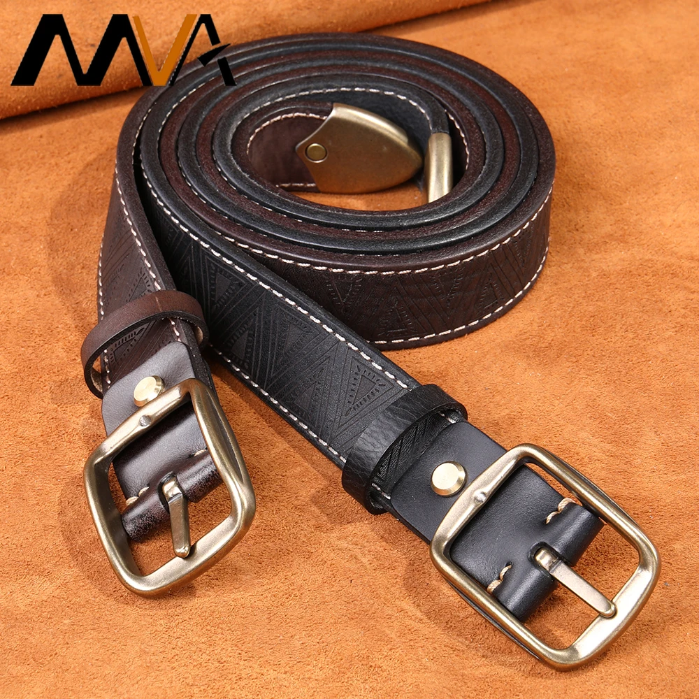 MVA Belts For Men New Fashion Leather Belt Men High Quality Male Genuine Leather Designer Male Belts Casual Business      MJ-244