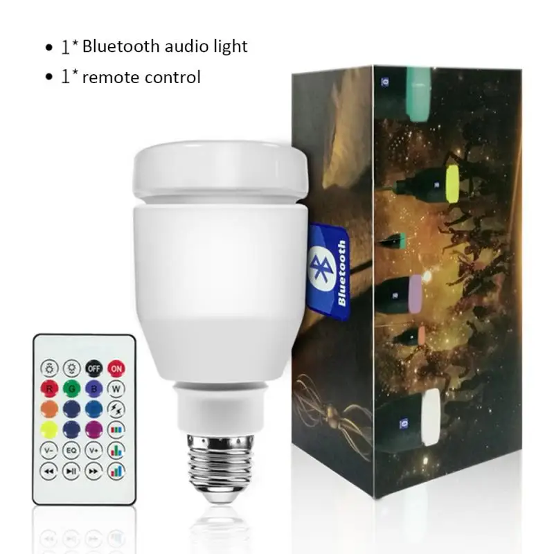 

LED E27 Smart Bulb Bluetooth Music Lamp RGB + white Lamp Speaker Light Wireless Dimmable APP Remote Control RGB LED Lamps