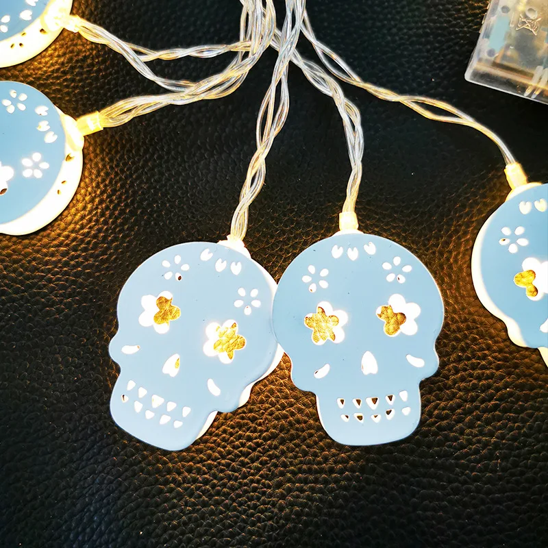 Светодиодный светильник для Хэллоуина с черепом 4 5 м 30 светодиодный мигающим