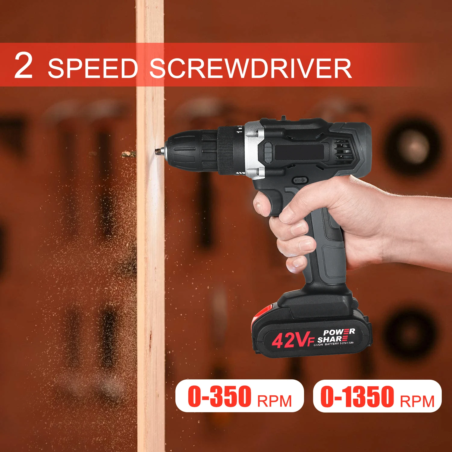 

Cordless electric screwdriver18/21V Cordless Drill Dirve Kit Cordless Power Drill 15+1 Torque Setting Max Torque 30N.m 3/8