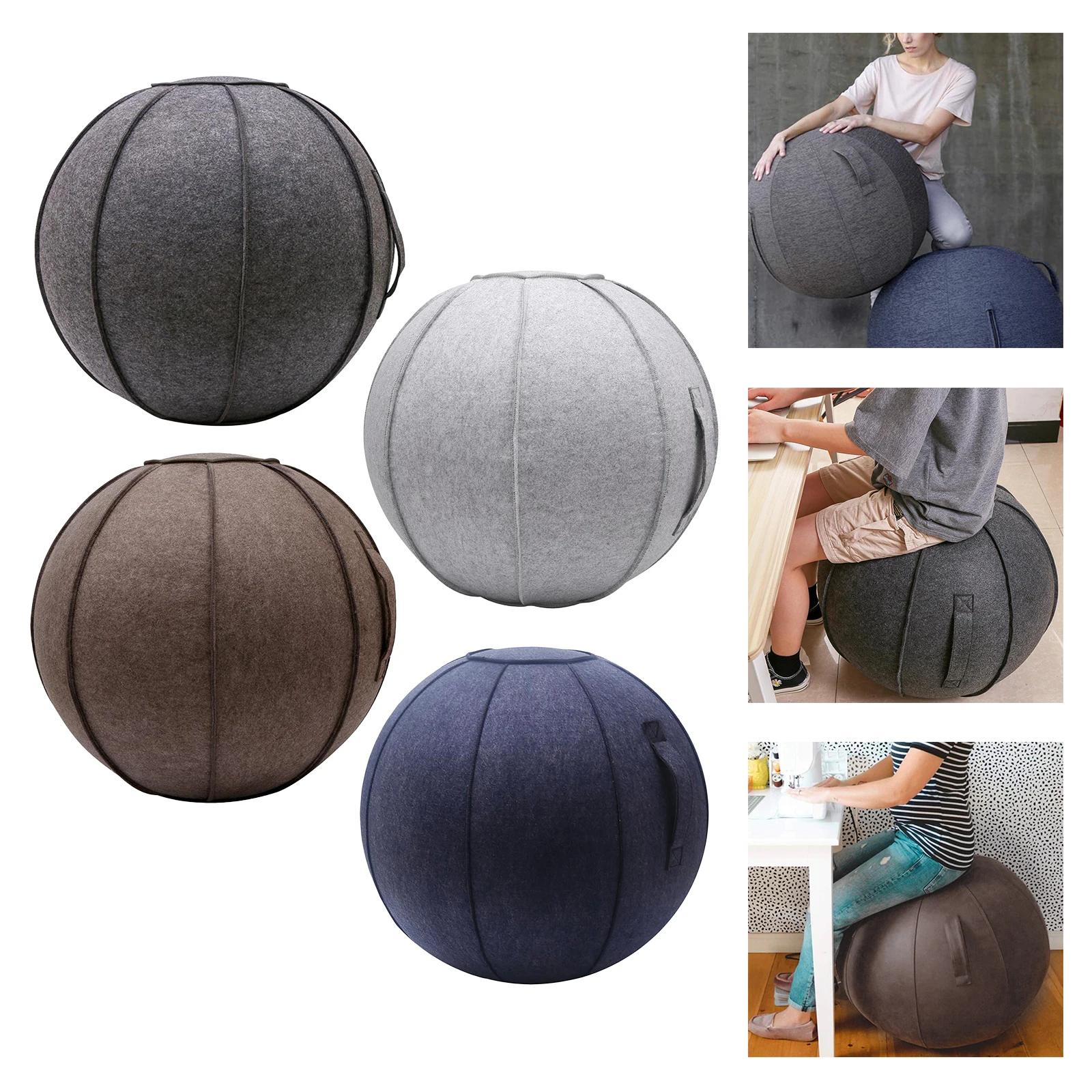 

65cm Yoga Ball Cover Exercise Balls Protector Sitting Ball Chair Wrap Protection cover Carrier- Anti- Durable Wrap
