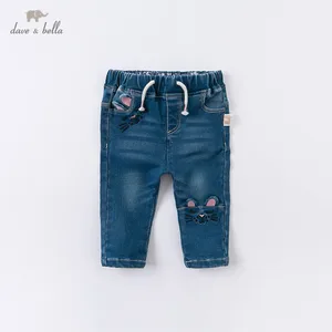 Осенние детские штаны для девочек, с карманами, DB14878