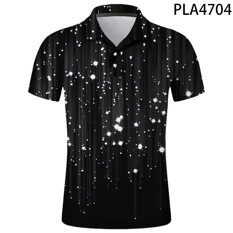 

Рубашка-поло мужская с коротким рукавом, рубашка-поло с 3D принтом, Повседневная Уличная одежда, топ для метеоритного душа, лето