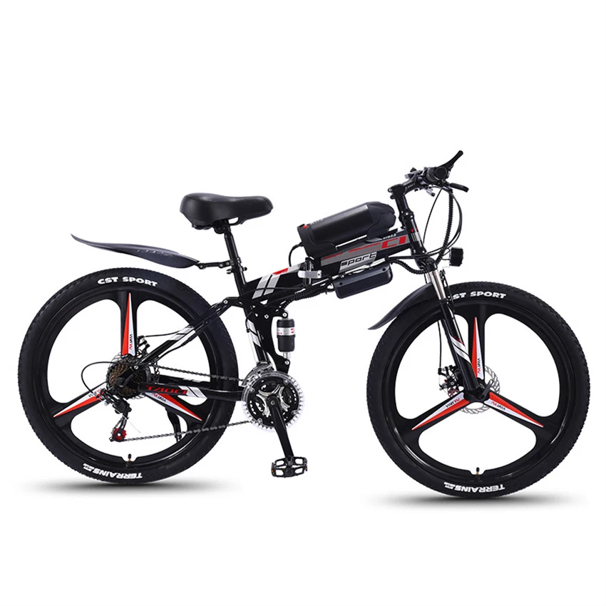 

26 Inch Folding Electric Bicycle Lithium Battery 36V 350W Adult Electric Off Road Mountain Bike Variable Speed Lithium Battery