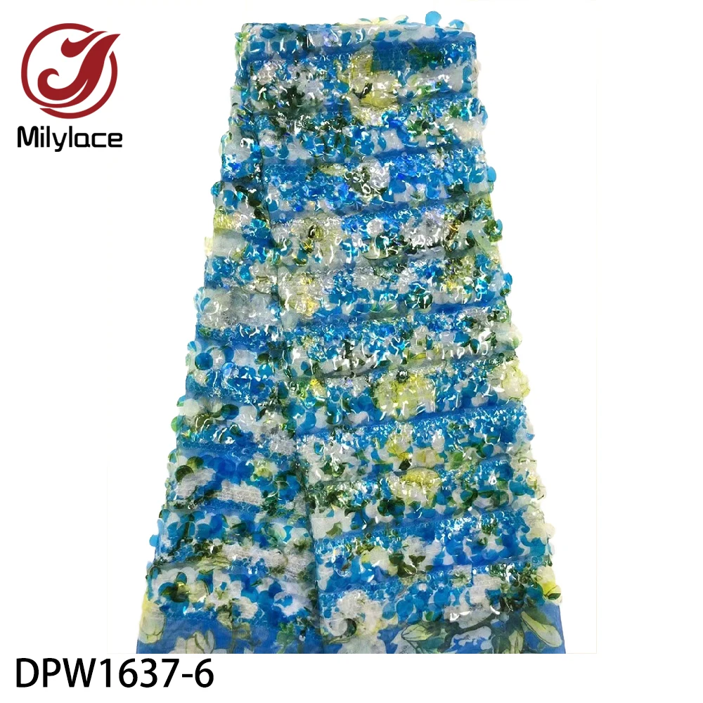 

2020 High Quality Sequin Lace Fabric Beautiful African Lace Fabric French Tulle Lace Fabric for Wedding Party DPW1637