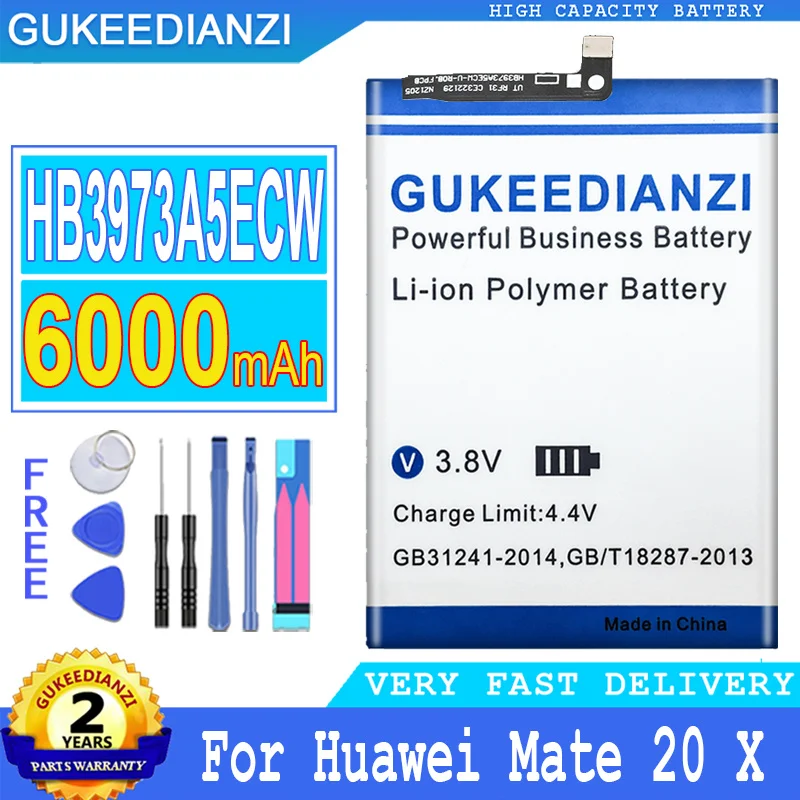 

Аккумулятор GUKEEDIANZI HB3973A5ECW HB4073A5ECW для Huawei Mate 20 X 20X / Honor Note 10 / Honor 8X Max Mate20X Note10, 6000 мАч