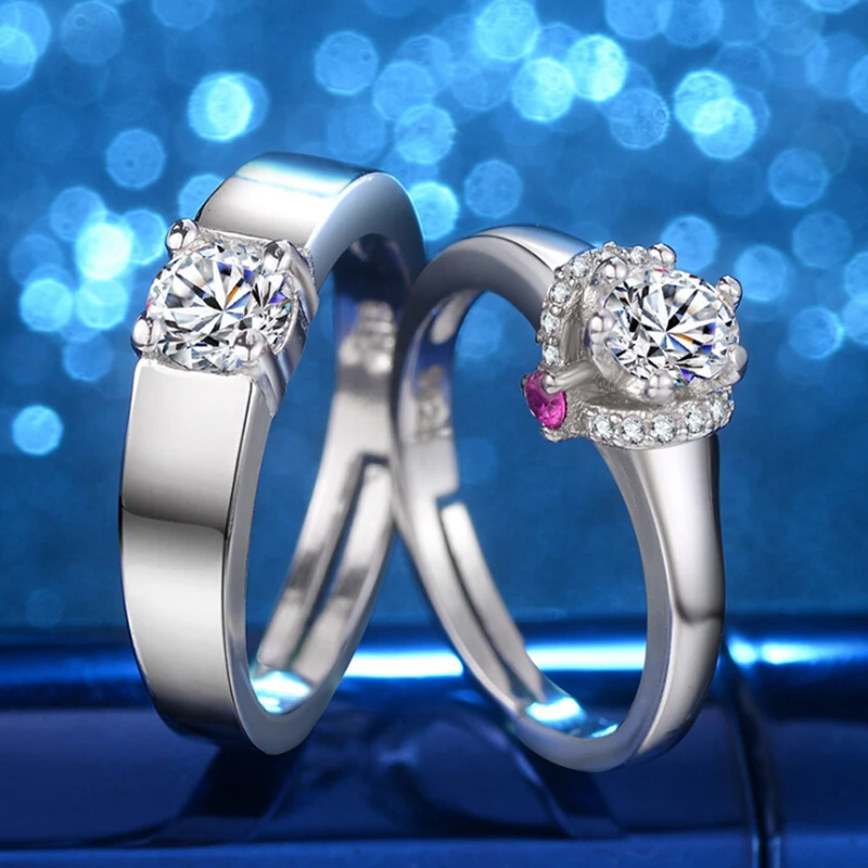 Женские кольца с кристаллами xiaojinglin серебряные регулируемым размером для