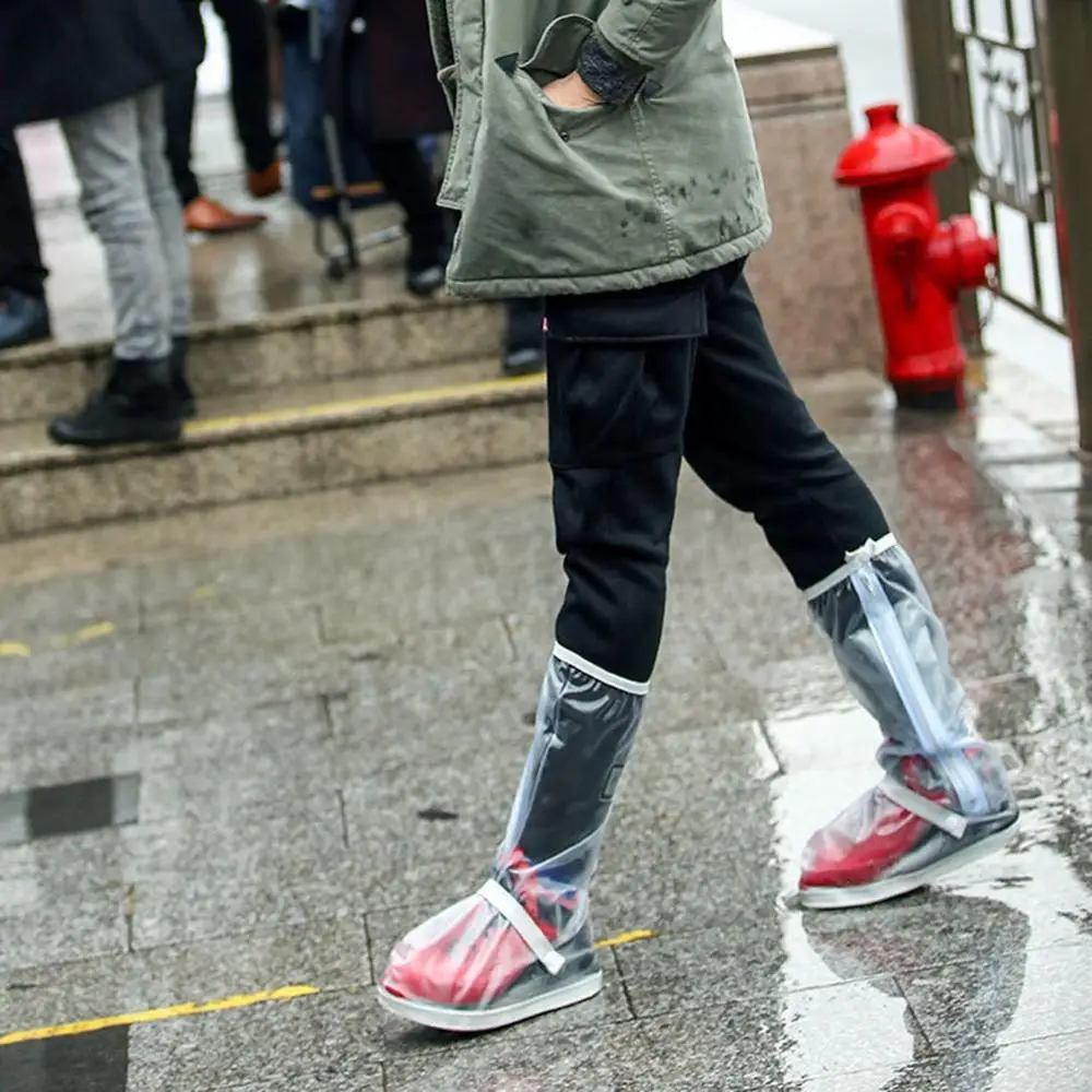 

Portable Snow Long Tube Waterproof Zipper Outdoor Rain Boots Travel Unisex Overshoes Motorcycle Non-slip Shoe Cover Reusable