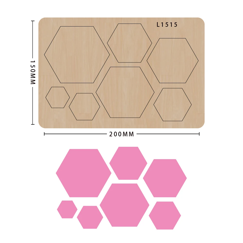 

Hexagon Wood Moulds Die Cut Scrapbook Diy Handmade Crafts Making Decor Supplies Dies Template