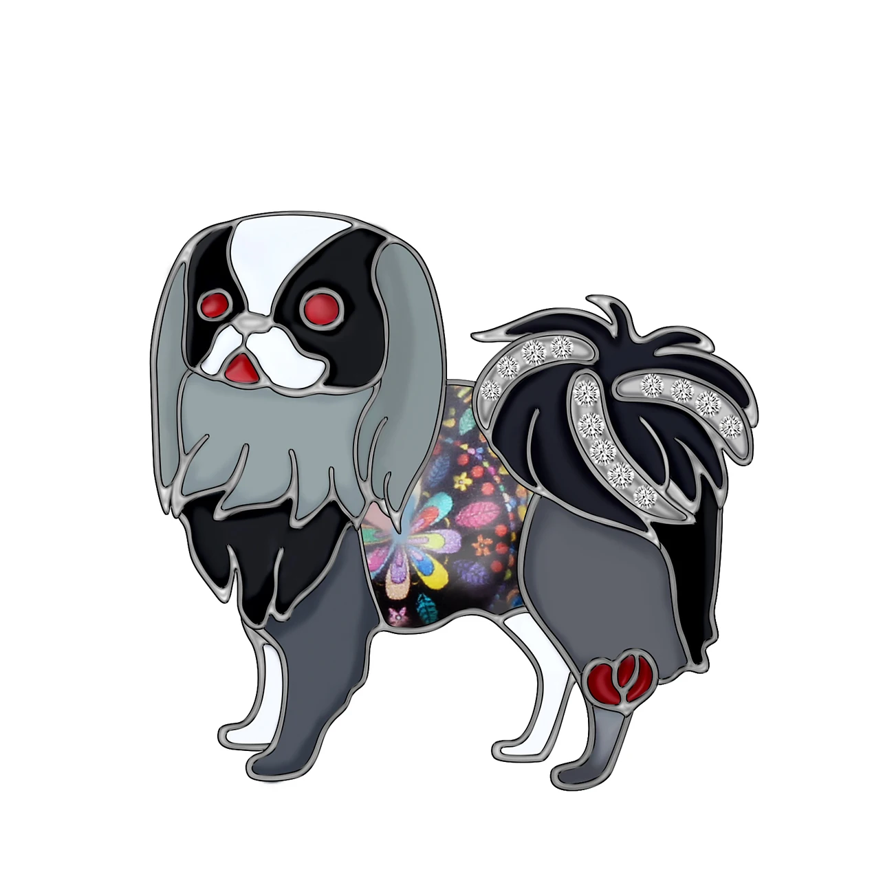 WEVENI эмалированный сплав японские броши в форме собаки булавка для одежды шарф