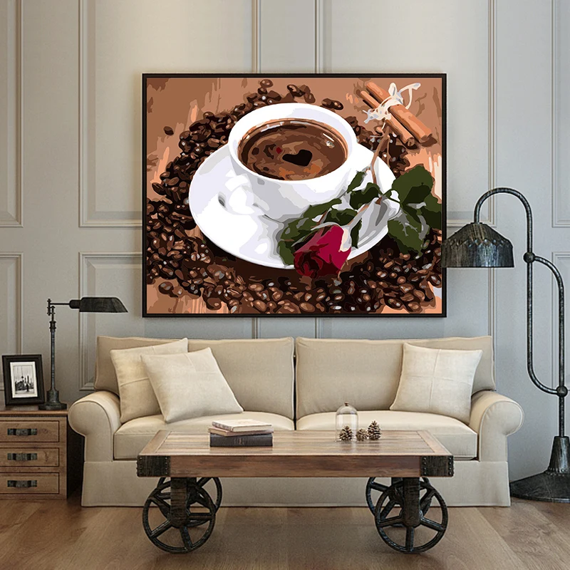 Картина по номерам картины маслом ручной работы фруктовый кофе красное яблоко