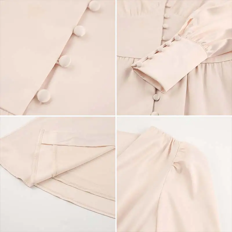 

New Year Party Dress Women Elegant Satin Prom Lantern Sleeve A-Line High Waist Slim Dresses 2021 Lady Ball Evening Clothing