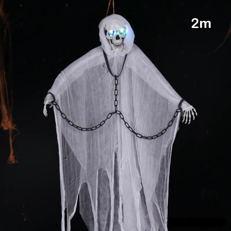 12702 white face Праздничные подарочные игрушки, Висячие ведьмы, Висячие привидения, светящиеся куклы на Хэллоуин, ужасный скелет, монстр, Висячие реквизиты, кулон - Цвет: 12702 white face