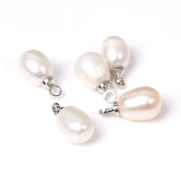 67mm 10pcs natural pearl pendants water drop white pearl pendant charms for jewelry making partsaccessories diy craft findings