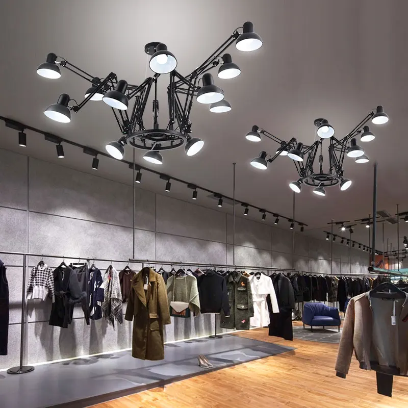 Выдвижная люстра в американском ретро стиле с железным пауком креативная