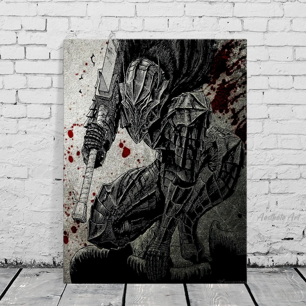 Гатс Берсерк Японское Аниме Манга Украшение Домашнего декора Холст Печать Живопись в стиле Ливинг-рум Ваша картина на стене.