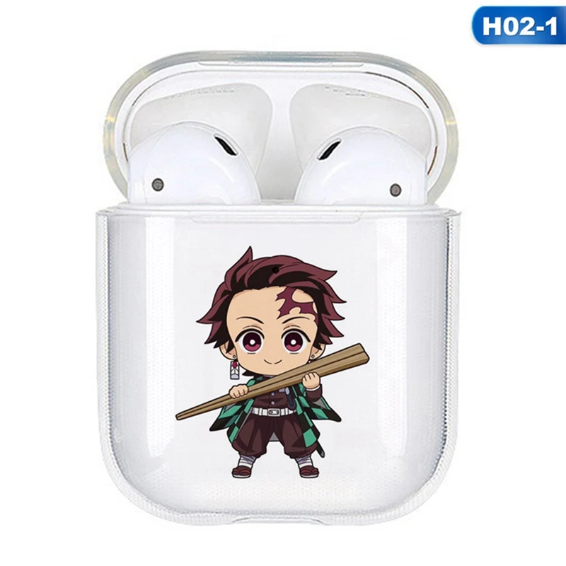 

Anime Transparent Protective Cover Demon Slayer Kimetsu No Yaiba Case For Airpods 1/2 Earphone Wireless Bluetooth Headset Shell