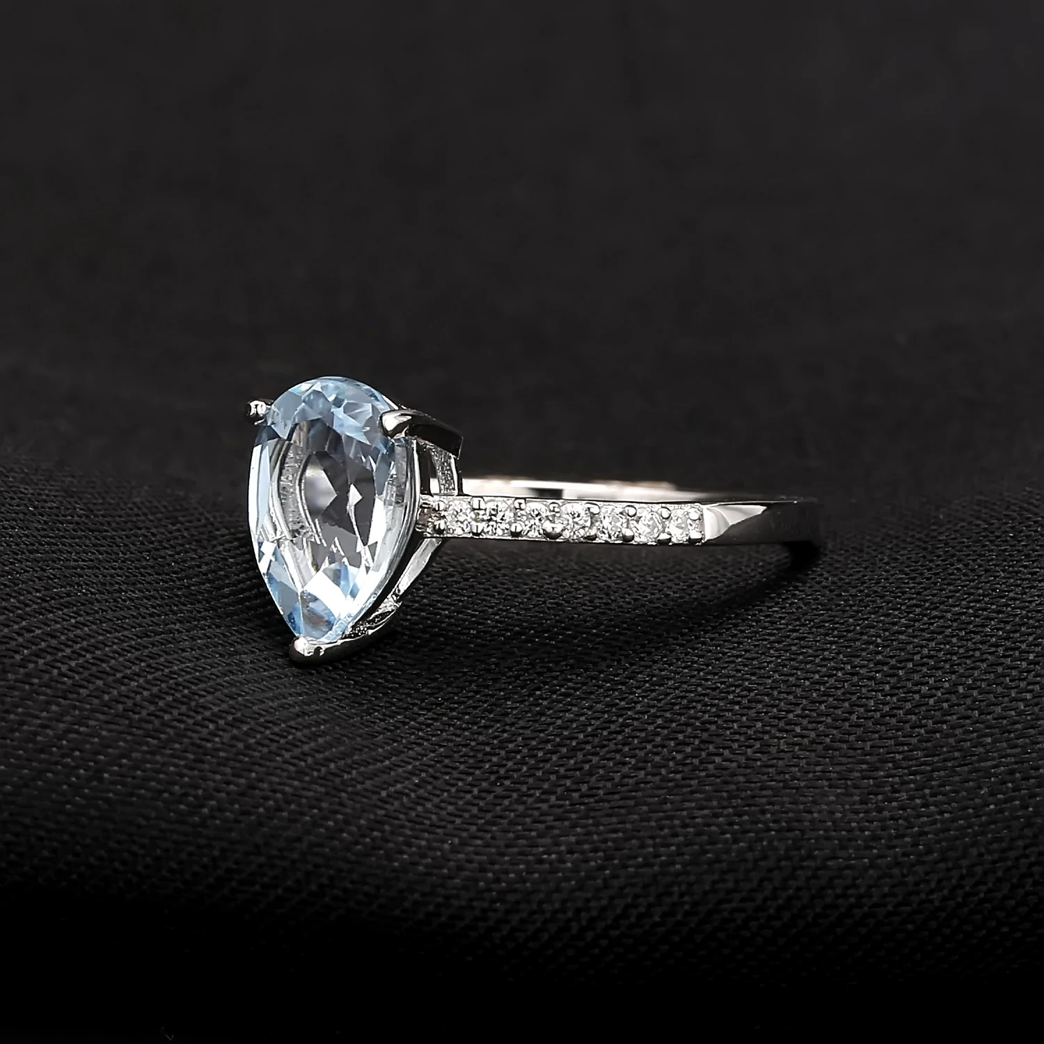 Gem's Ballet 2.42Ct натуральный Небесно-Голубой топаз драгоценный камень кольцо для женщин обручальное кольцо 925 пробы серебро хорошее ювелирное изделие